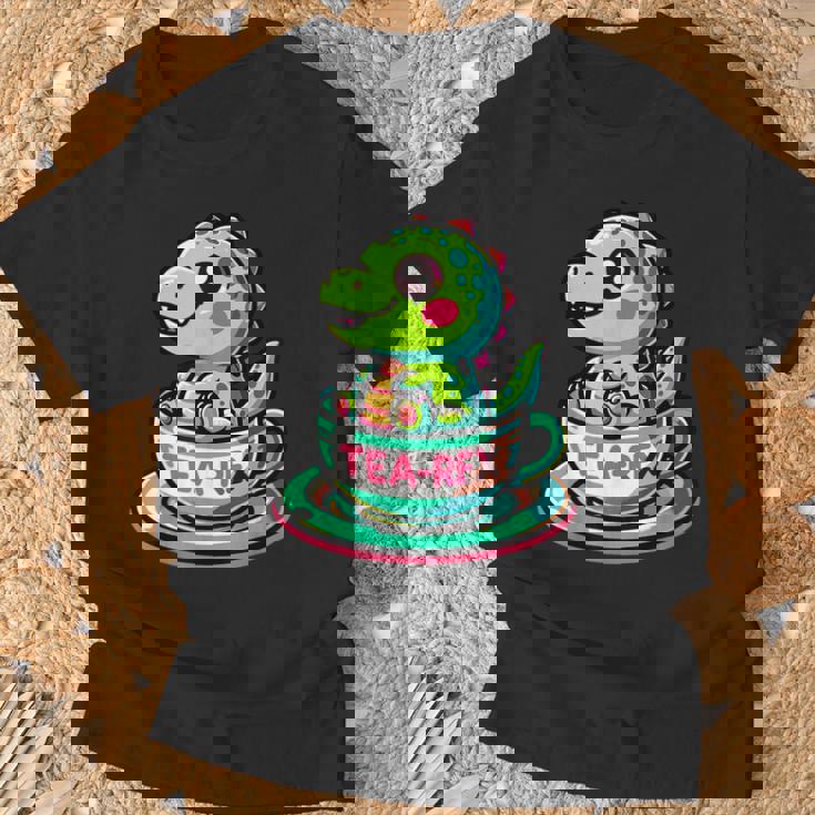 Tea-Rex Cute T-Rex Dinosaur Lover Kawaii Dino T-Shirt Gifts for Old Men