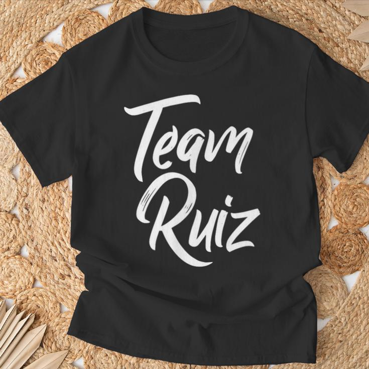 Team Ruiz Last Name Of Ruiz Family Cool Brush Style T-Shirt Gifts for Old Men