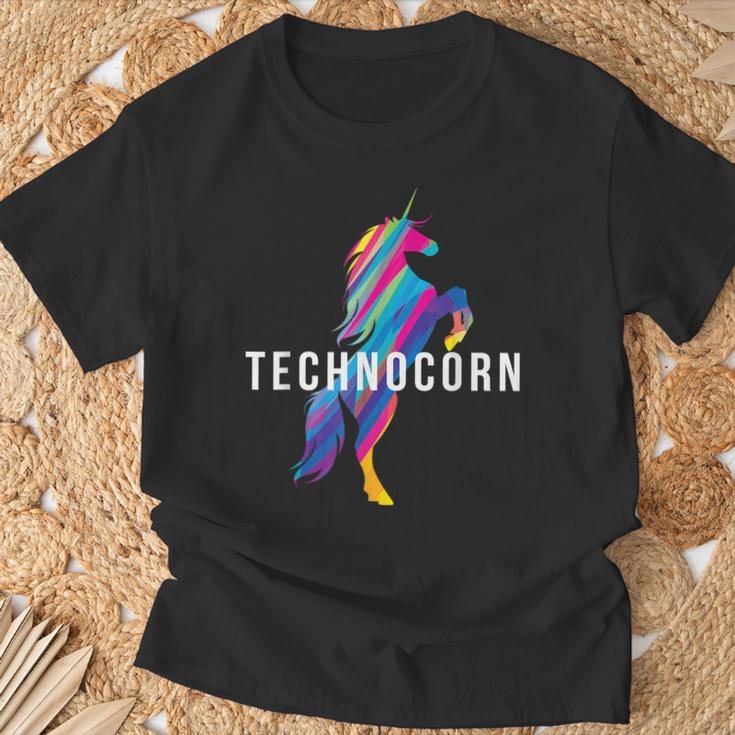 Technocorn I Electronic Raver Music Dj Festival Unicorn T-Shirt Geschenke für alte Männer