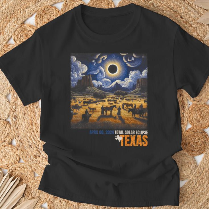 Texas Total Solar Eclipse Retro April 8 2024 Astronomy T-Shirt Gifts for Old Men