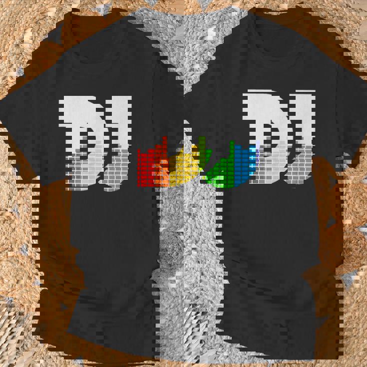 Texto De Dj Con Ecualizador De Coloración Led Para Discjockey Dj Camiseta unisex Regalos para ancianos