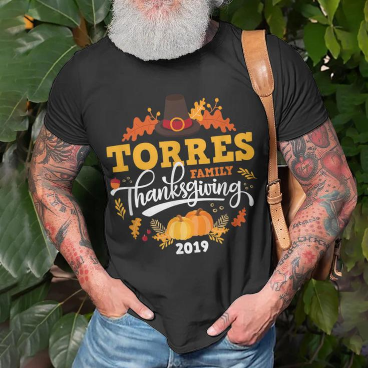 Thanksgiving 2019 Torres Family Last Name Matching T-Shirt Gifts for Old Men