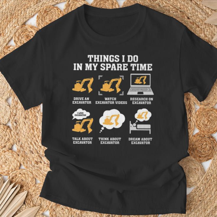 Things I Do In My Spare Time Dream Heavy Equipment Operators T-Shirt Gifts for Old Men