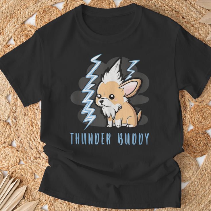 Thunder Buddy Dog Afraid Of Thunders T-Shirt Gifts for Old Men