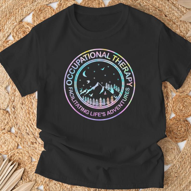 Tie Dye Occupational Therapy Facilitating Life's Adventures T-Shirt Gifts for Old Men