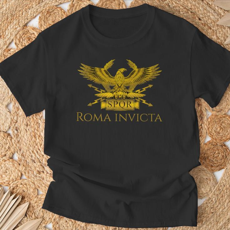 History Of Ancient Rome Spqr Roman Eagle Roma Invicta T-Shirt Geschenke für alte Männer