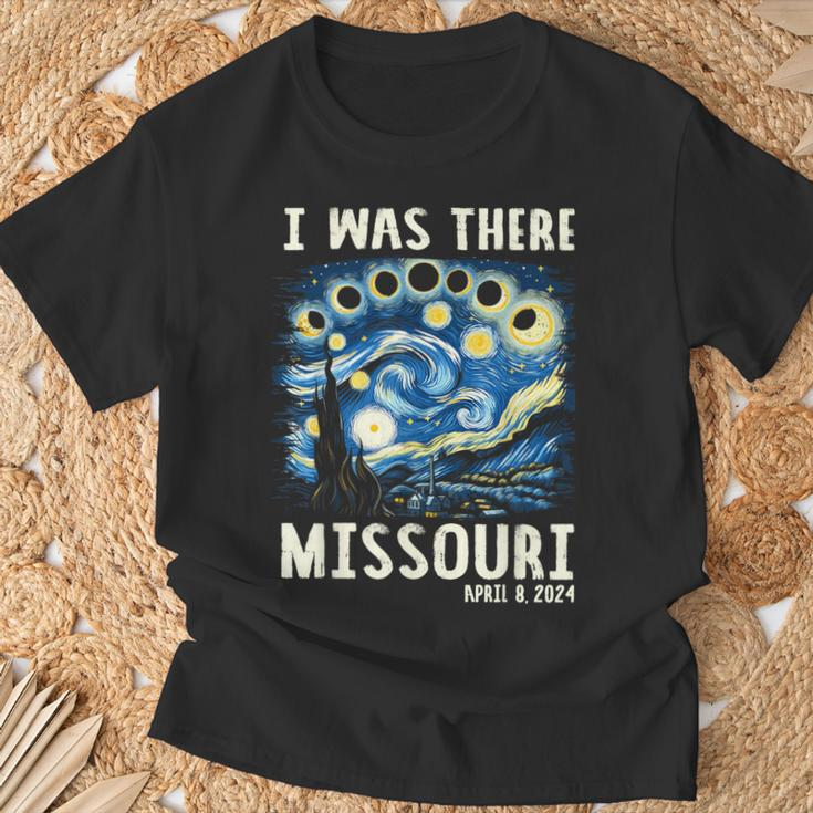 Total Solar Eclipse 2024 Missouri Starry Night Painting T-Shirt Gifts for Old Men