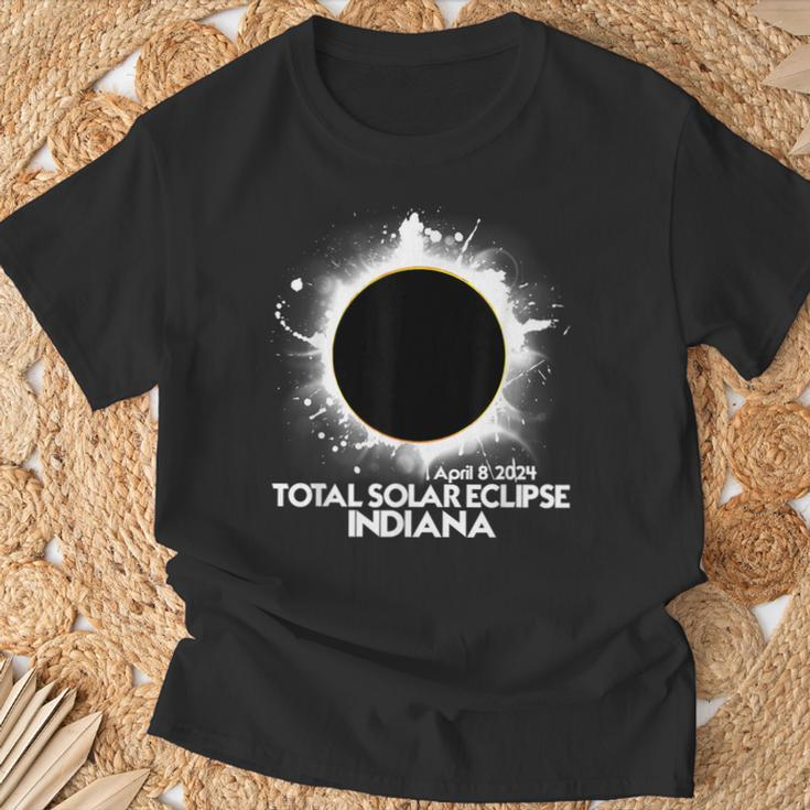 Total Solar Eclipse Indiana April 8 2024 American Totality T-Shirt Gifts for Old Men