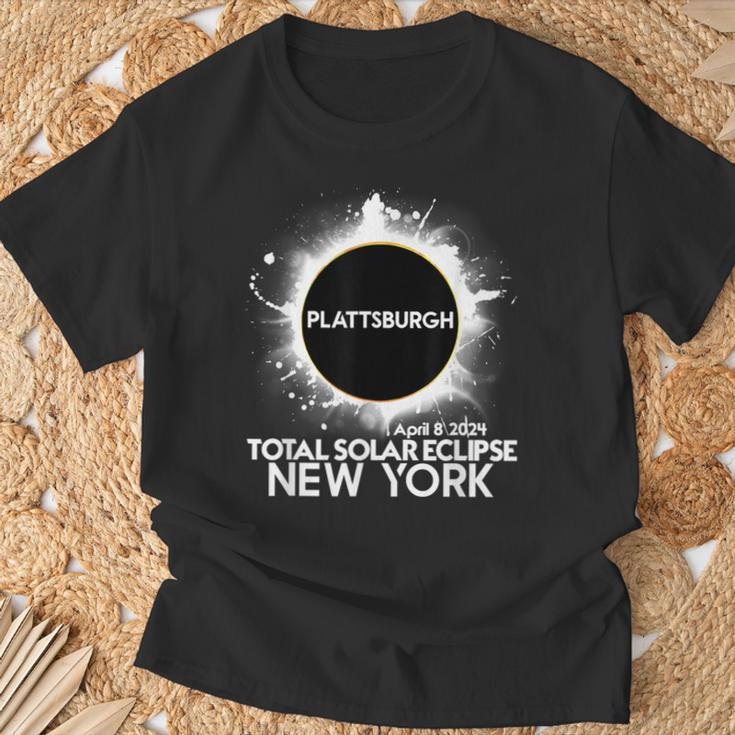 Total Solar Eclipse Plattsburgh New York 2024 Totality T-Shirt Gifts for Old Men