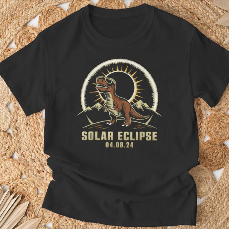 Total Solar Eclipse T-Rex April 8 2024 America Solar Eclipse T-Shirt Gifts for Old Men