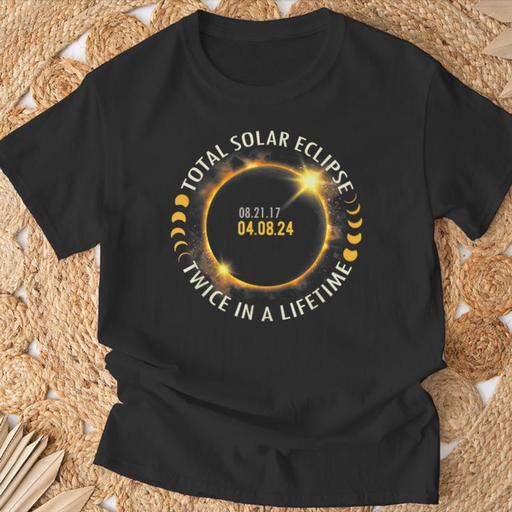 Total Solar Eclipse Twice In A Lifetime 082117 040824 T-Shirt Gifts for Old Men
