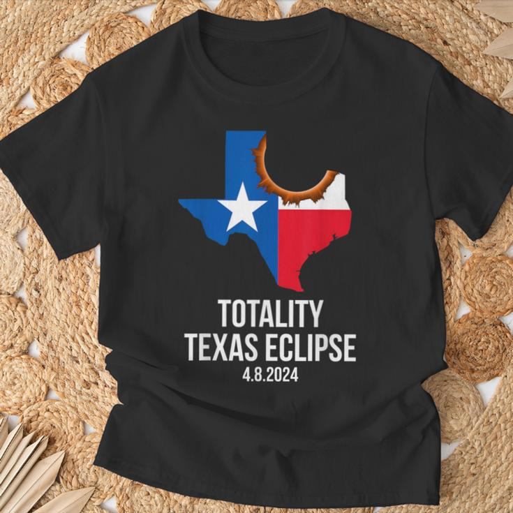 Totality Texas Eclipse 2024 Tx Total Solar Texan State Flag T-Shirt Gifts for Old Men