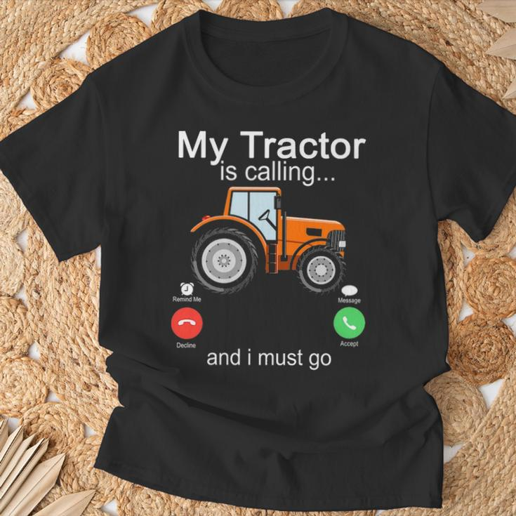 My Tractor Is Calling And I Must Go Tractor Lovers T-Shirt Gifts for Old Men