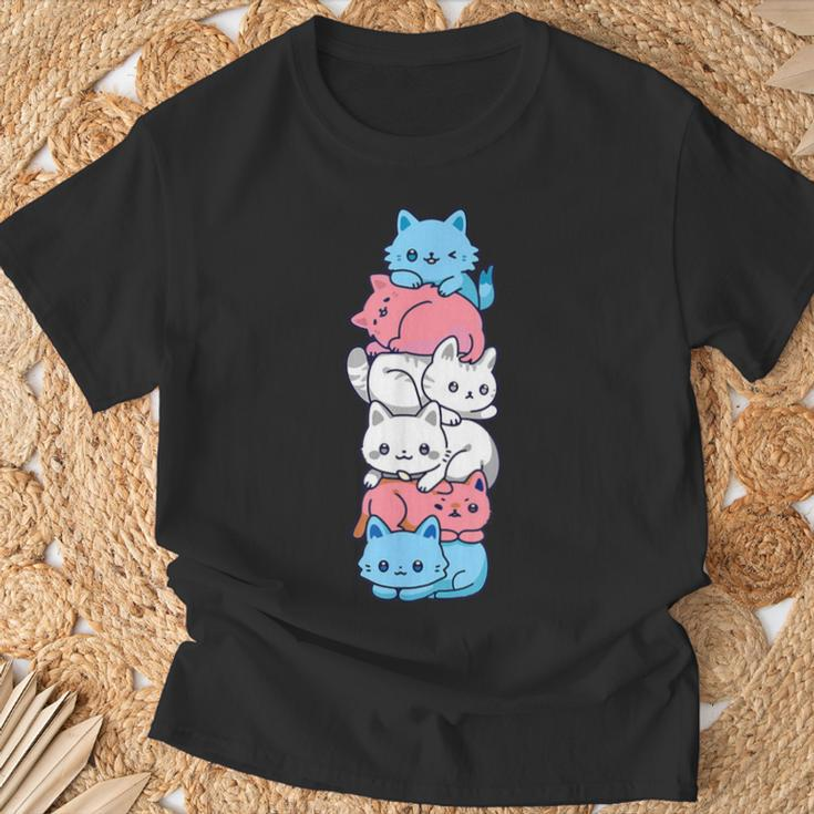 Transgender Pride Cat Lgbt Trans Flag Cute Cats T-Shirt Geschenke für alte Männer