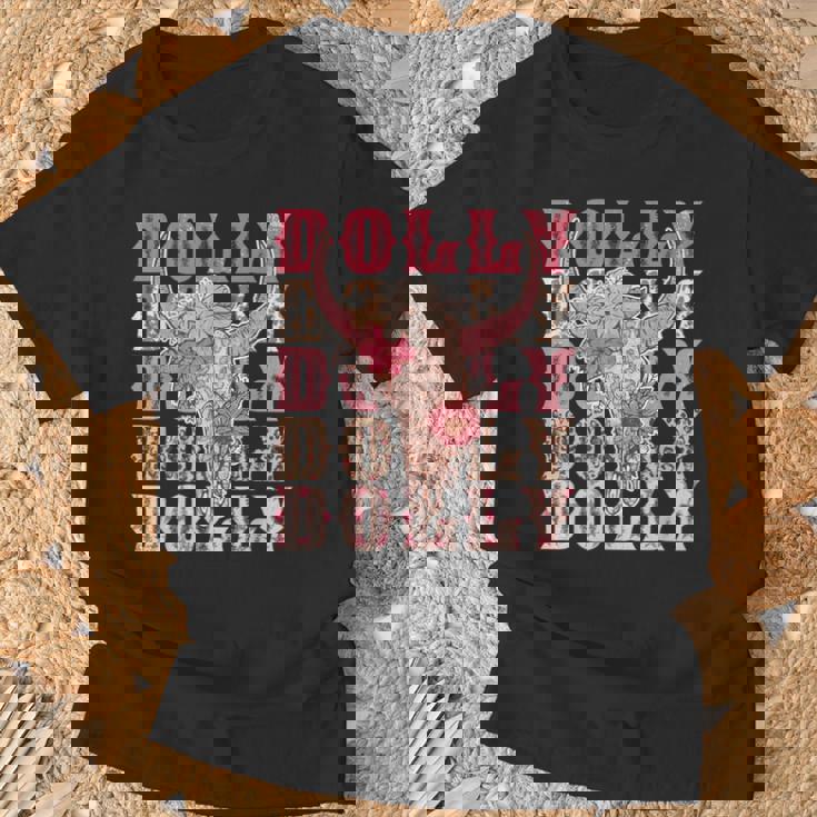 Trendy Dolly First Name Guitar Pink Cowgirl Western T-Shirt Gifts for Old Men