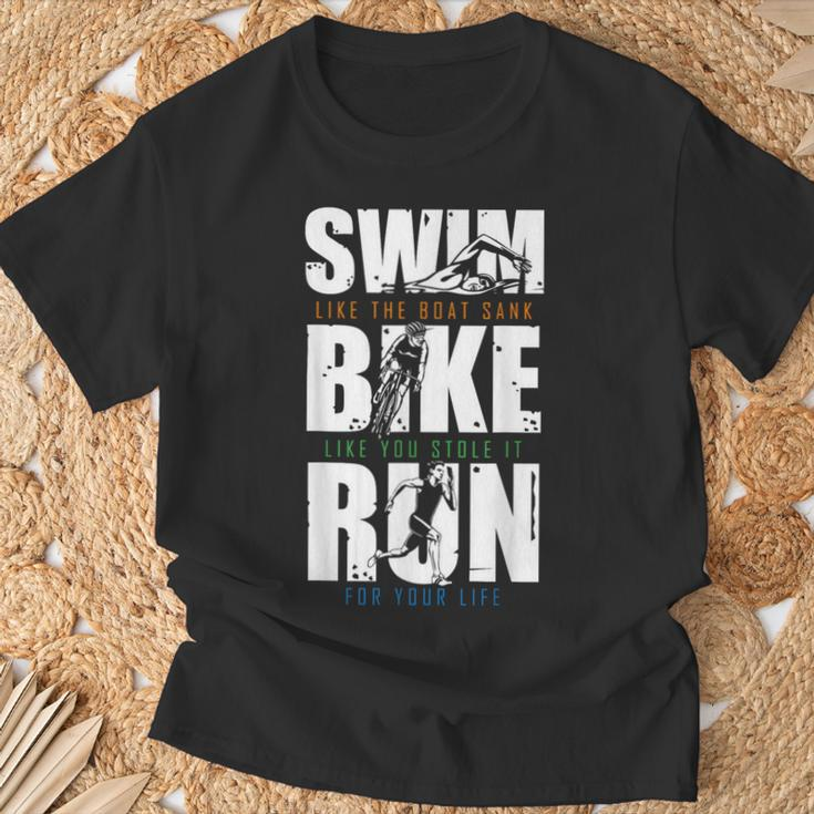 Triathlon For Athletes And Triathletes T-Shirt Geschenke für alte Männer