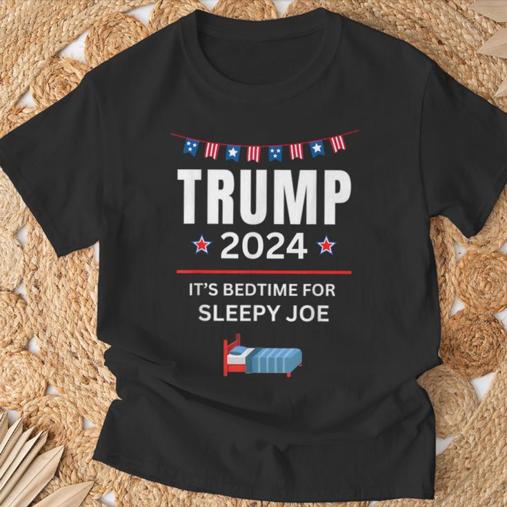 Trump 2024 Anti Sleepy Joe Biden Pro Trump Republican T-Shirt Gifts for Old Men