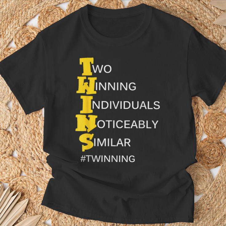 Twins Two Winning Individuals Noticeably Similar Twinning T-Shirt Gifts for Old Men