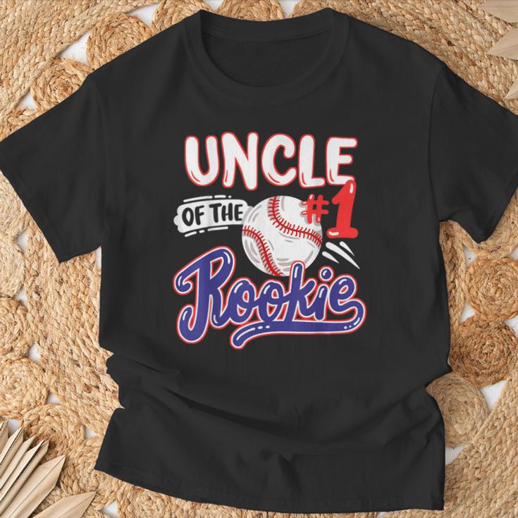 Uncle Of Rookie 1St Baseball Birthday Party Theme Matching T-Shirt Gifts for Old Men