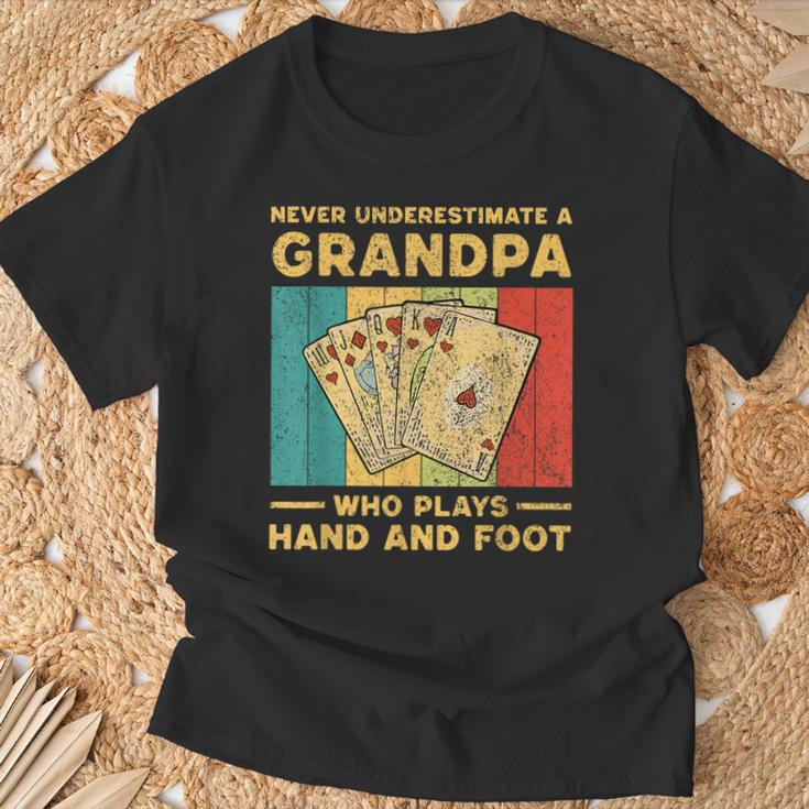 Never Underestimate A Grandpa Who Plays Hand And Foot T-Shirt Gifts for Old Men