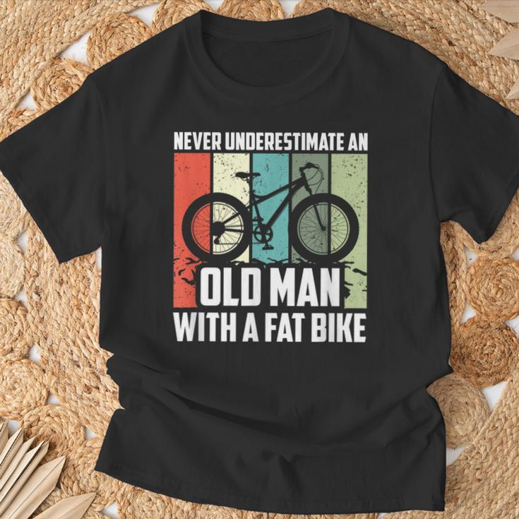 Never Underestimate An Old Man With A Fat Bike Cycling T-Shirt Gifts for Old Men