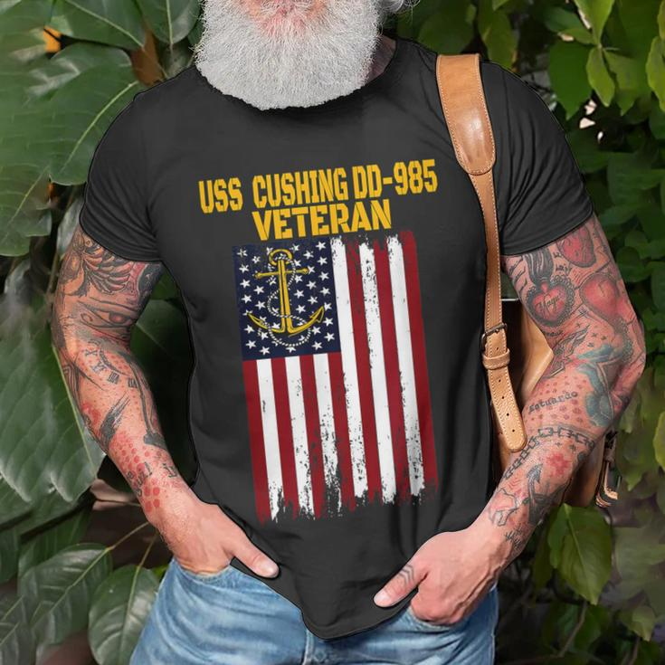 Uss Cushing Dd-985 Warship Veteran Day Fathers Day Dad Son T-Shirt Gifts for Old Men