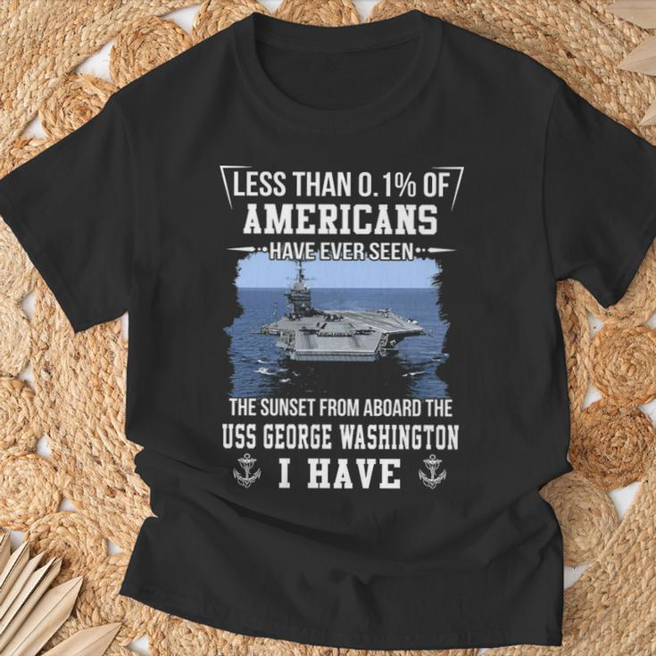 Uss George Washington Cvn 73 Sunset T-Shirt Gifts for Old Men