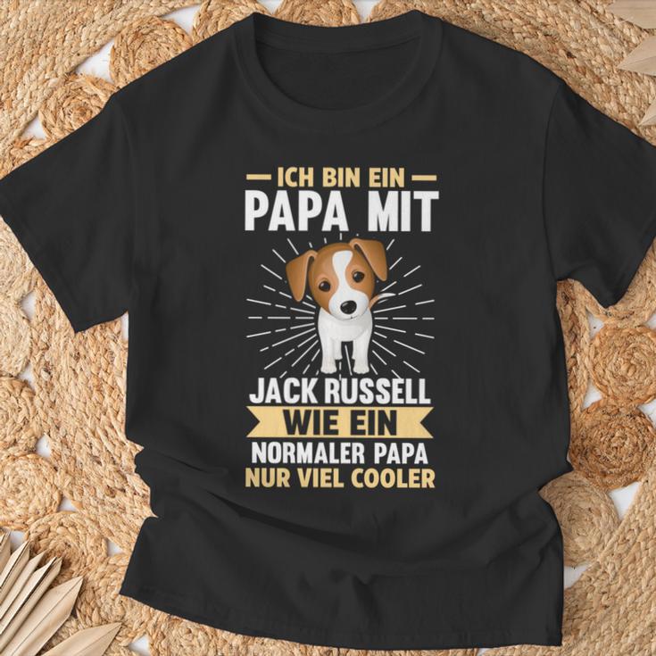 Vater Papaatertag Jack Russell Terrier Papa T-Shirt Geschenke für alte Männer