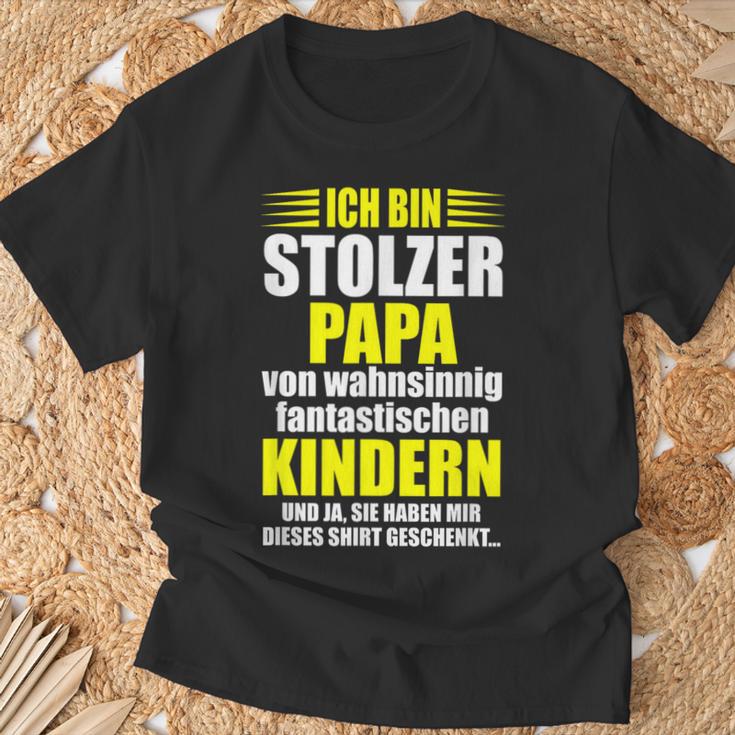 Vater Stolzer Papaatertag Spruch Sprüche Geschenkidee T-Shirt Geschenke für alte Männer