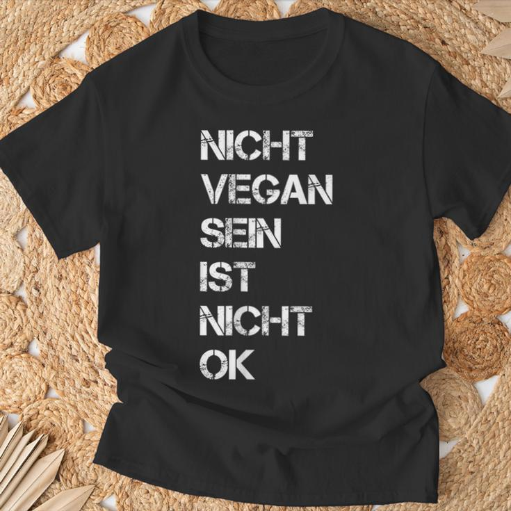 Vegan Saying Nicht Vegan Sein Ist Nicht Ok Vegan Black S T-Shirt Geschenke für alte Männer