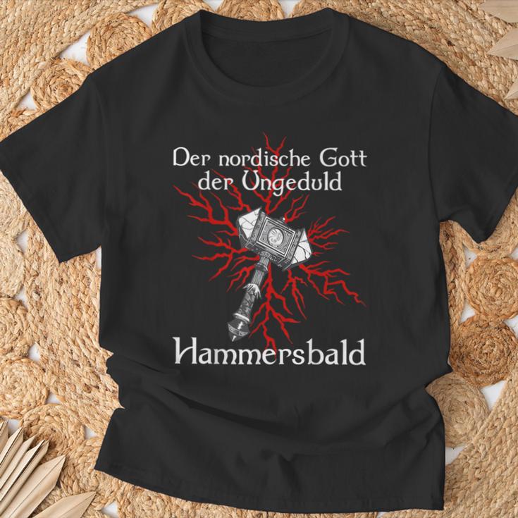 Viking Hammer Impatience God T-Shirt Geschenke für alte Männer