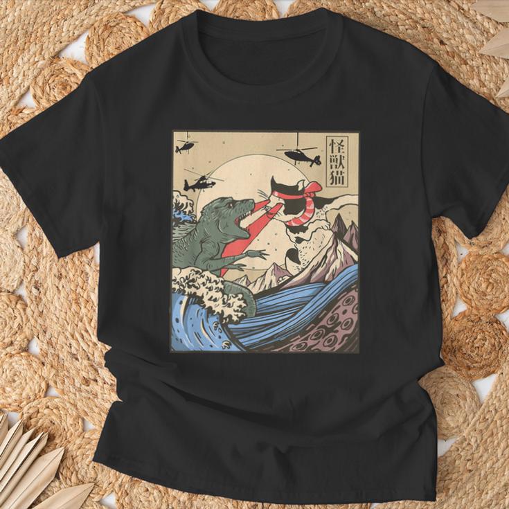 Vintage Catzilla Kitten Cat Rentro T-Shirt Geschenke für alte Männer