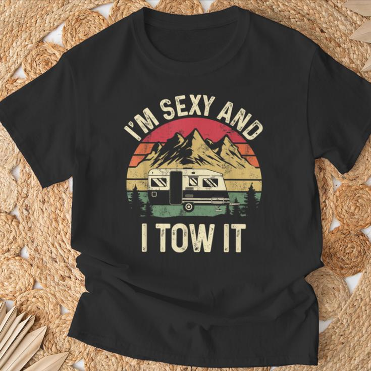 Vintage I'm Sexy And I Tow It Camper Trailer Rv T-Shirt Gifts for Old Men