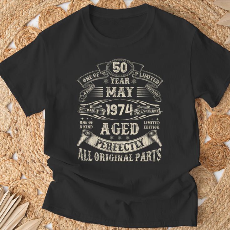 Vintage Mai 1974 50 Jahre Alt 50 Geburtstag Geschenke Für Männer T-Shirt Geschenke für alte Männer