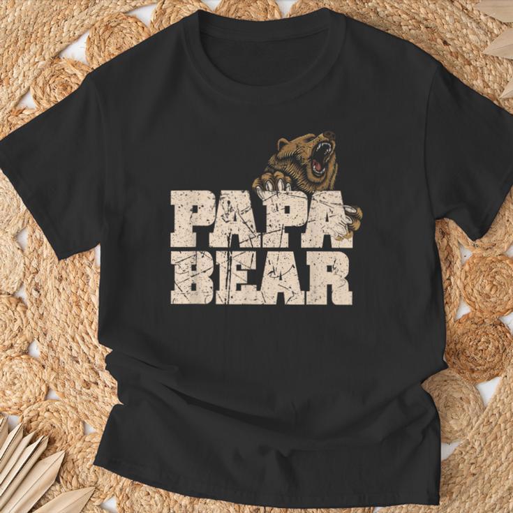 Vintage Papa Bär Familieatertag Papa T-Shirt Geschenke für alte Männer