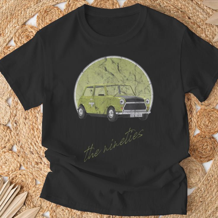 Vintage Retro 90S Mini Yellow Car Distressed Graphic T-Shirt Gifts for Old Men