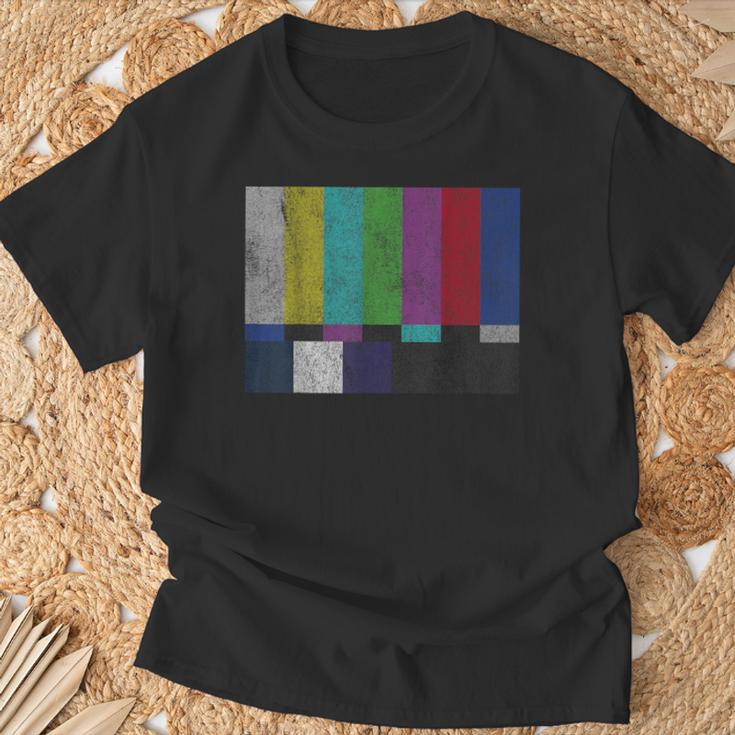 Vintage Tv Test Pattern Color Bars T-Shirt Gifts for Old Men
