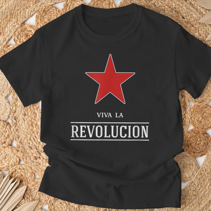 Viva La Revolucion Red Star Es Lebe Die Revolution T-Shirt Geschenke für alte Männer