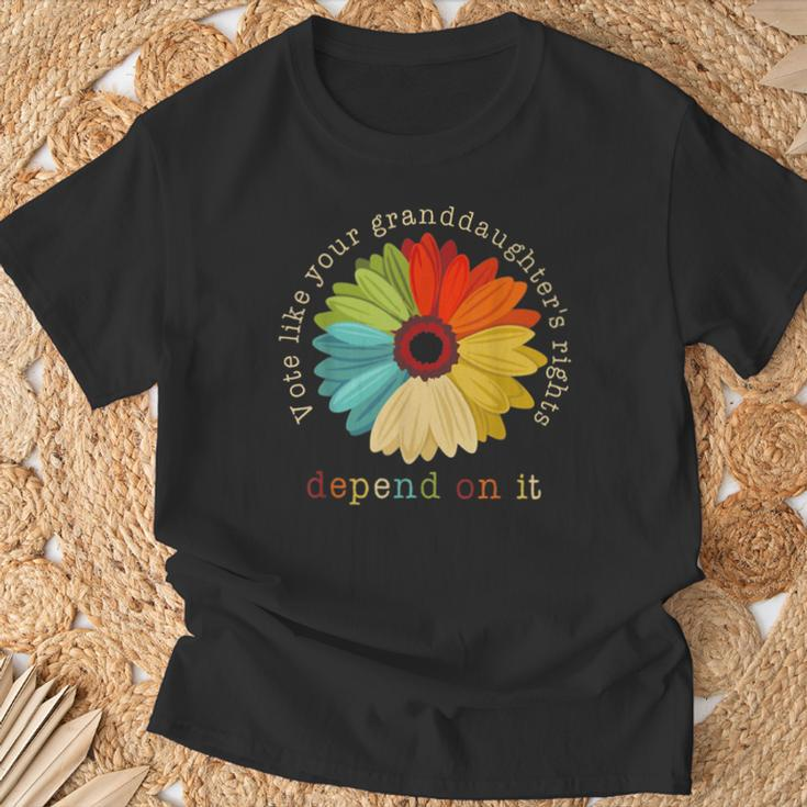 Vote Like Your Granddaughter's Rights Depend On It Feminist T-Shirt Gifts for Old Men
