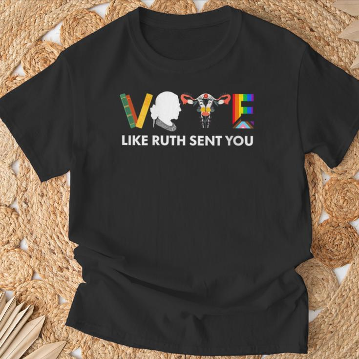 Vote Like Ruth Sent You Uterus Feminist Lgbt T-Shirt Gifts for Old Men