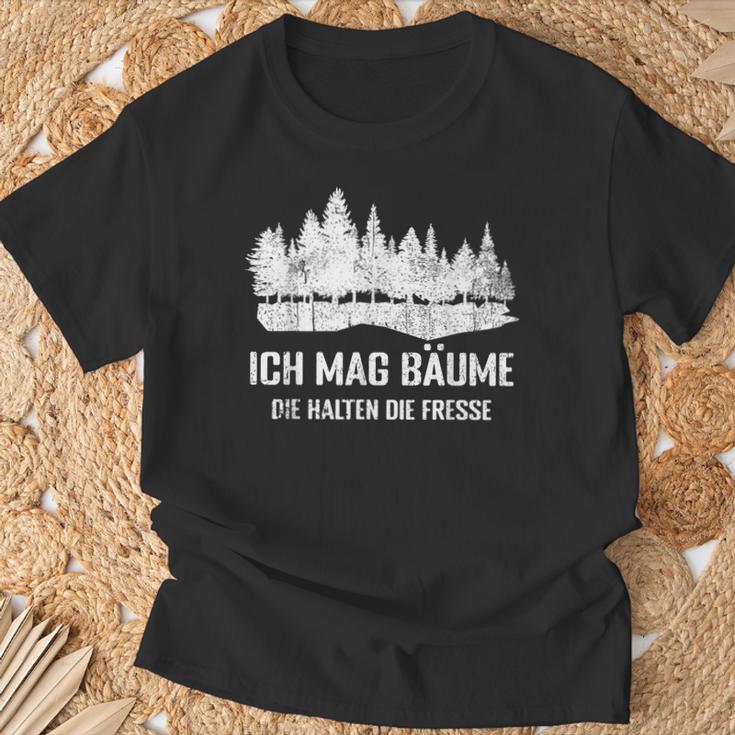 Waldliebhaber Lustiges T-Shirt Ich Mag Bäume - Spruch, Schwarz Geschenke für alte Männer