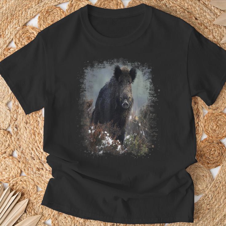 Waldmystik Schwarzbär T-Shirt für Herren, Mystisches Natur Design Geschenke für alte Männer