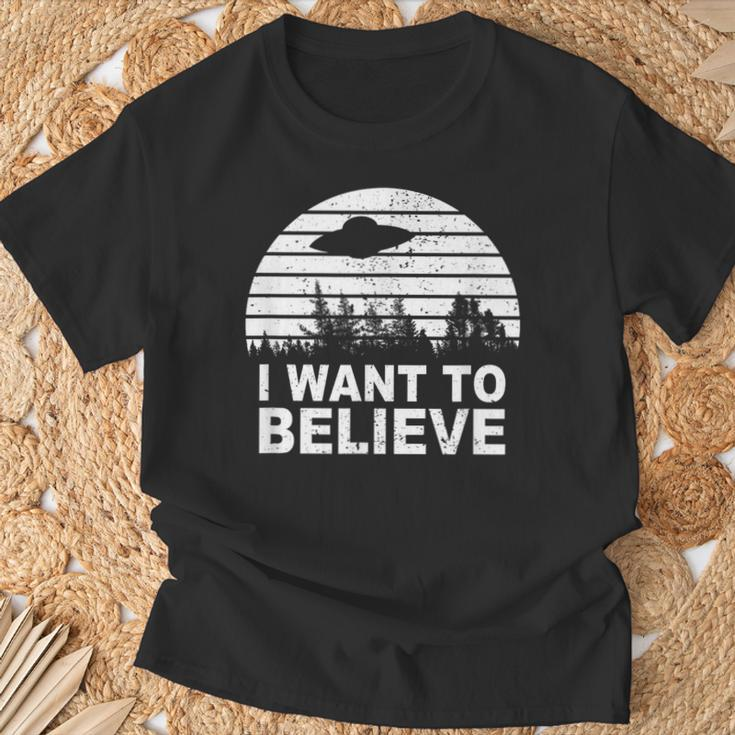 I Want To Believe I Aliens Ufo Roswell Alien T-Shirt Geschenke für alte Männer