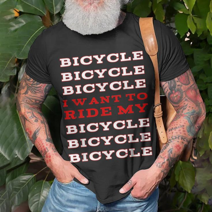 I Want To Ride My Bicycle T-Shirt Gifts for Old Men