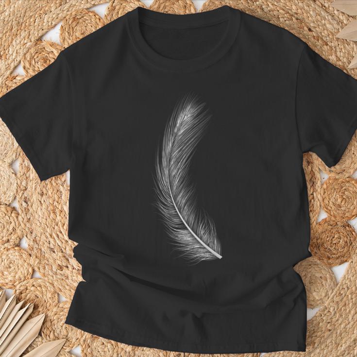 Weiße Feder Federn Engel Engelsymbole Esoterik Spirtualität T-Shirt Geschenke für alte Männer