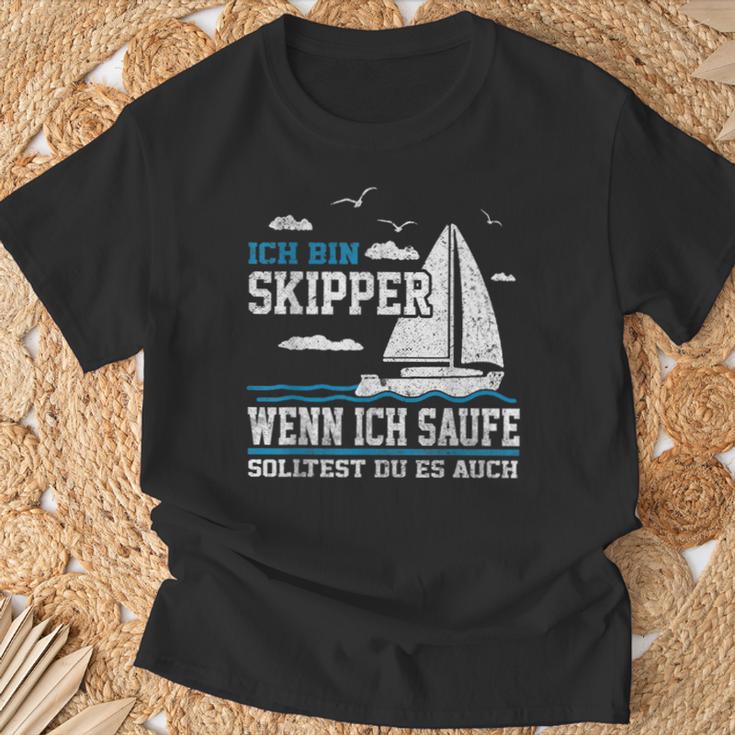 Wenn Ich Saufe Solltest Du Es Auch Skipper Sailing T-Shirt Geschenke für alte Männer