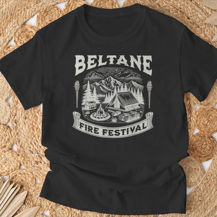 Wiccan Beltane Camping Outdoor Festival Wheel Of The Year T-Shirt Gifts for Old Men