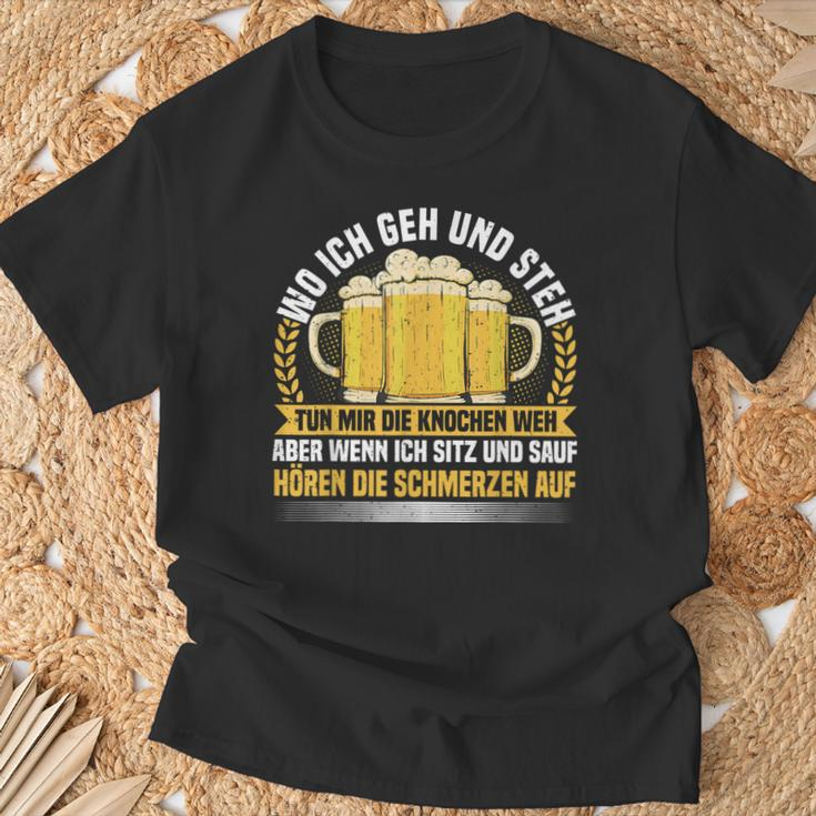 Wo Ich Geh & Steh Bierliebhaber & Biertrinker T-Shirt Geschenke für alte Männer