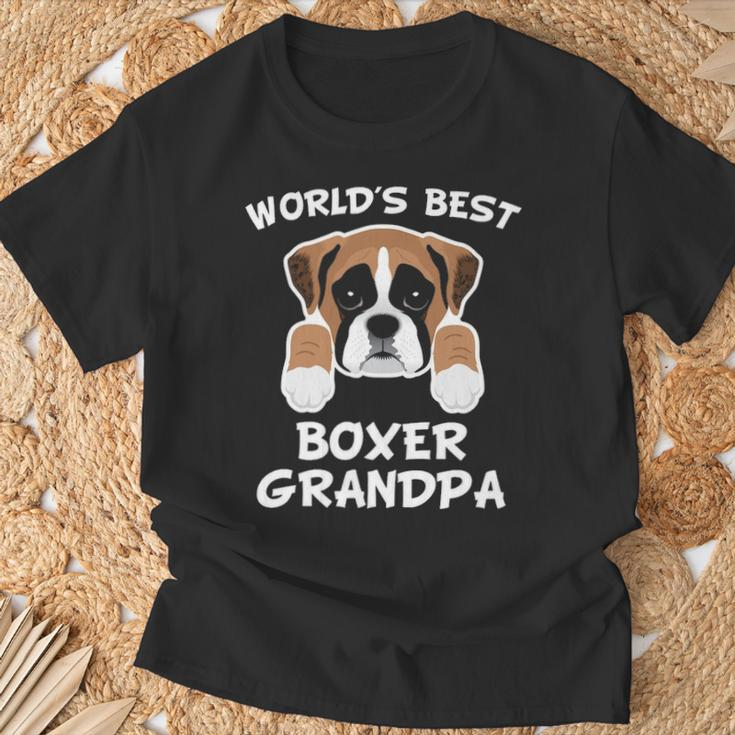 World's Best Boxer Grandpa Dog Granddog T-Shirt Gifts for Old Men