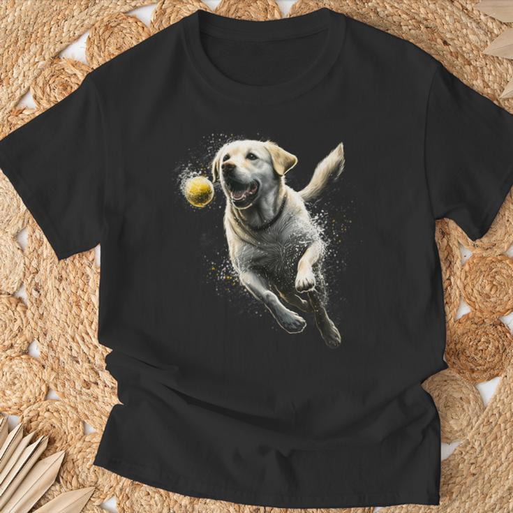 Yellow Labrador Retriever Chasing A Ball Labrador Retriever T-Shirt Gifts for Old Men
